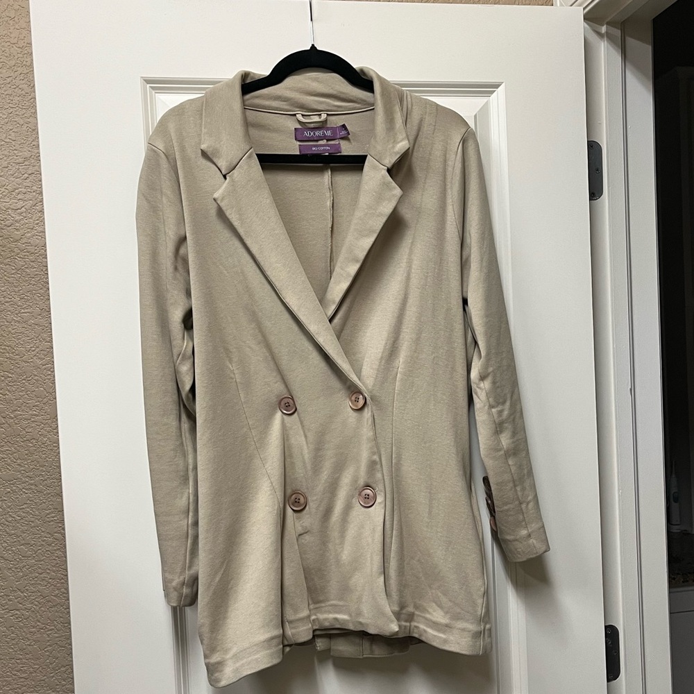 Never Worn - Cream/tan cotton blazer